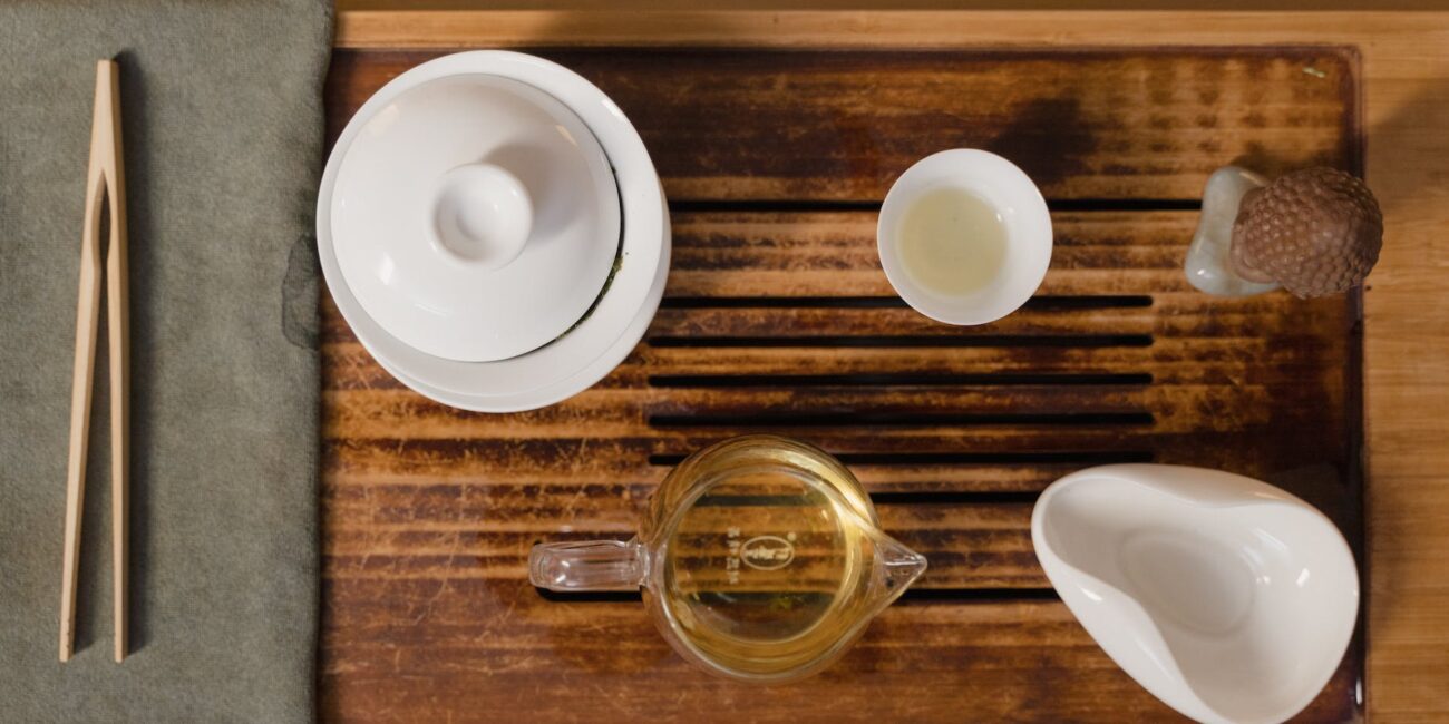 white ceramic tea set for traditional tea ceremony