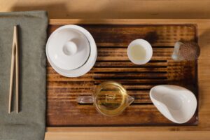 white ceramic tea set for traditional tea ceremony